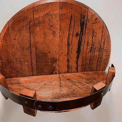 LuxRoyale Bourbon Whiskey Barrel Shelf - Rustic Bar Accessories
