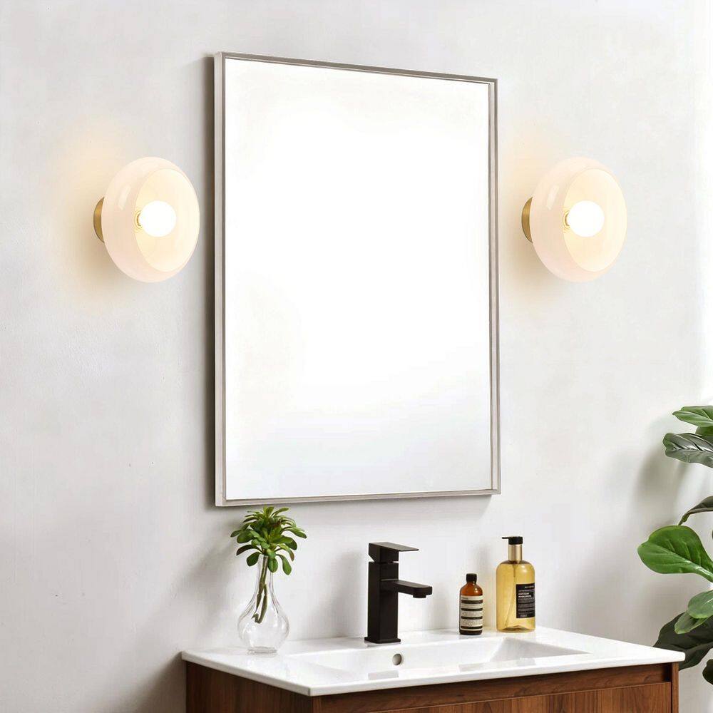 RoyaleGlow Modern Dimmable Wall Sconce with Frosted Glass Shade