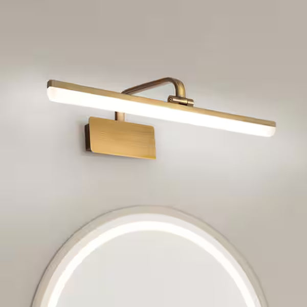 Royaleva Modern Linear LED Vanity Light - Brushed Brass Wall Sconce for Bathroom & Mirror Lighting