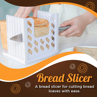 Royallure Premium Bread Slicer with Crumb Catcher - Perfectly Uniform Slices for Toast and More