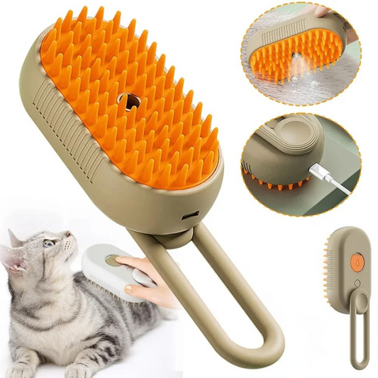 Luxora 3-in-1 Pet Steam Grooming Brush for Cats and Dogs