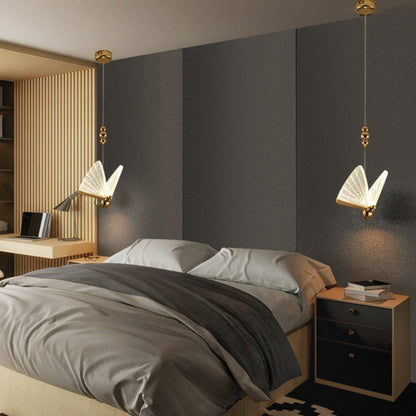 Royallure Butterfly Pendant Hanging Light Lamp Chandelier - Golden small 200cm*22cm*17cm / Warm light