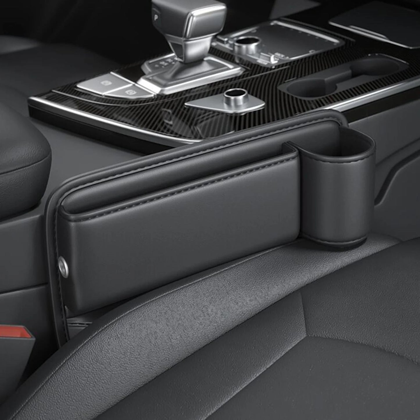 Luxora Car Seat Organizer with Cup Holder - Multifunctional Front Seat Storage Solution