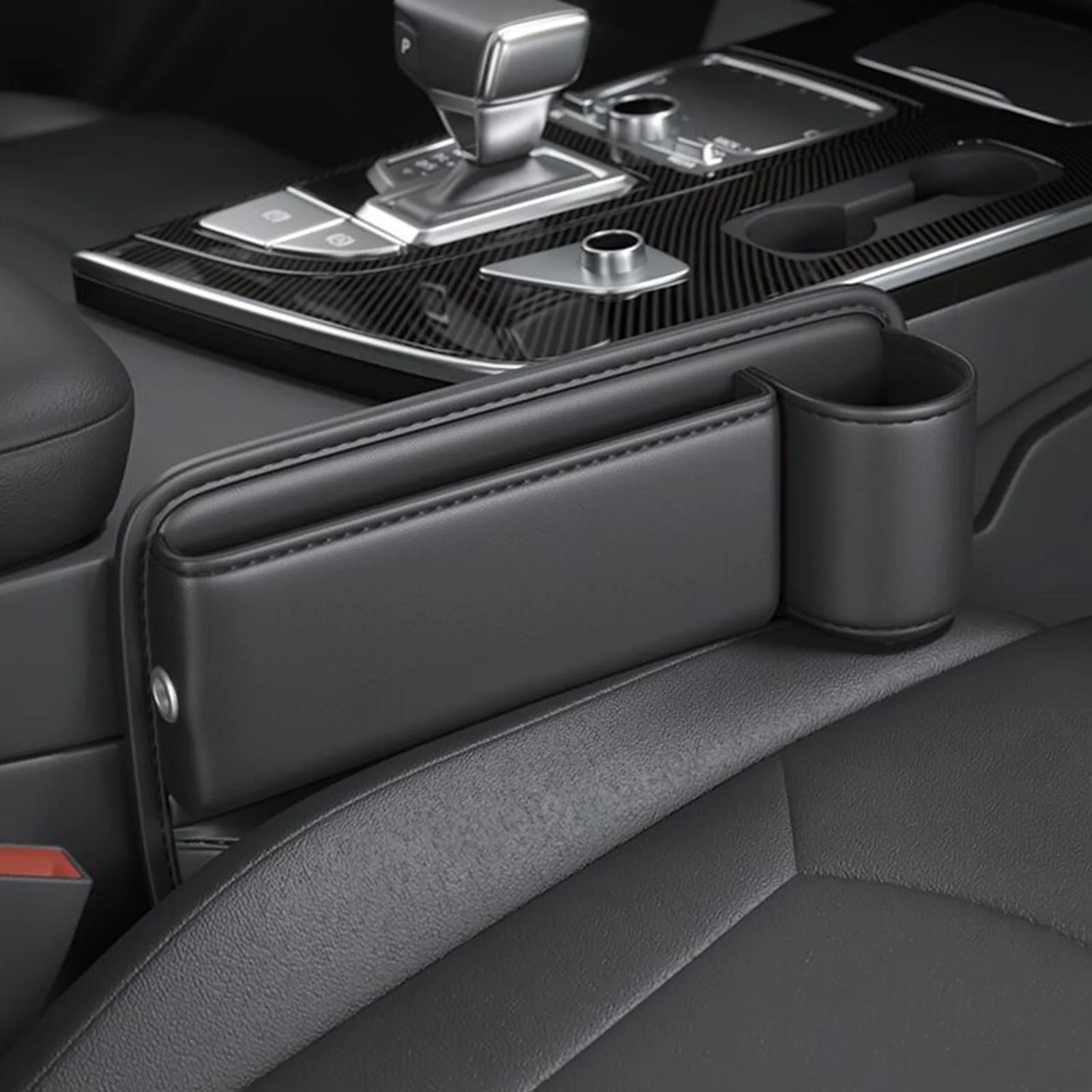 Luxora Car Seat Organizer with Cup Holder - Multifunctional Front Seat Storage Solution