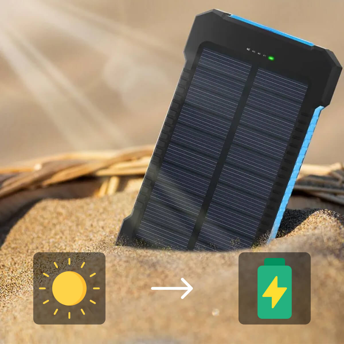 RoyaleGlow 500000 MAH Solar Charger, Waterproof Power Bank, External