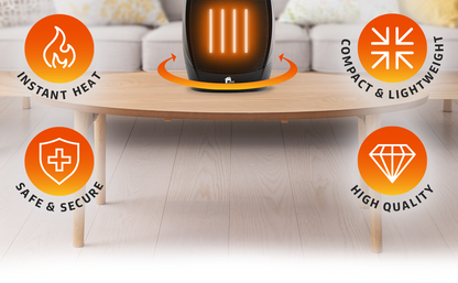 Royaleva Portable Electric Space Heater Super Quiet Oscillating Heater Fan Thermostat