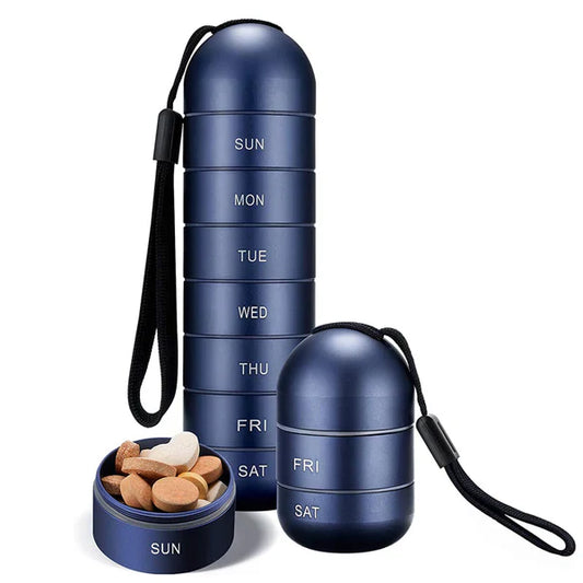 Luxora Aluminum 7 Days Portable Pill Organizer for Travel