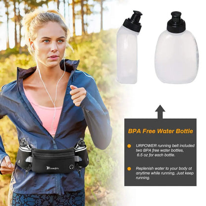 RoyaleGlow Running Hydration Waist Belt with Dual Bottle Holders