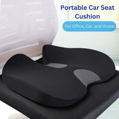 Royallure Ergonomic Memory Foam Car Seat Cushion with Tailbone Cutout, Non-Slip Base