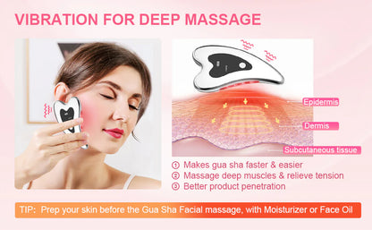 RoyaleGlow Gua Sha Massager Tool for Face Lifting and Rejuvenation