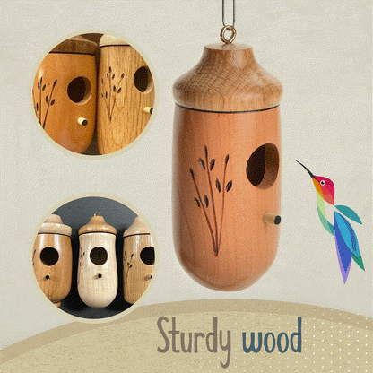 Luxora Wooden Hummingbird House - Gift for Natural Lovers