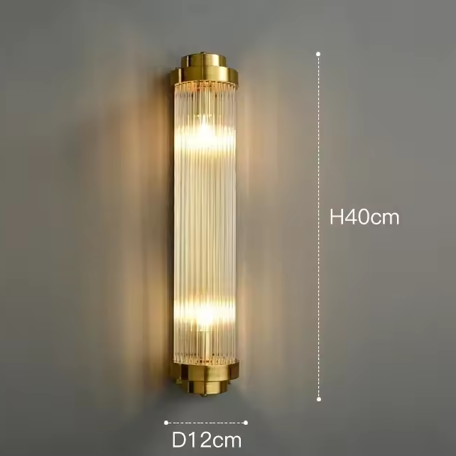 Royallure Art Deco Brass Wall Light Sconce for Bathroom and Living Room Illumination