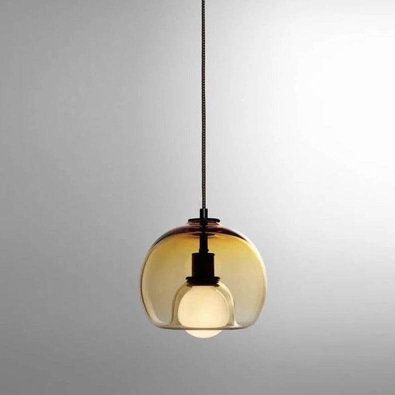 RoyaleGlow Smoked Glass Pendant Light-Modern Hanging Ceiling Fixture For Kitchen Island