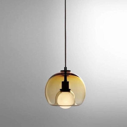 RoyaleGlow Smoked Glass Pendant Light-Modern Hanging Ceiling Fixture For Kitchen Island