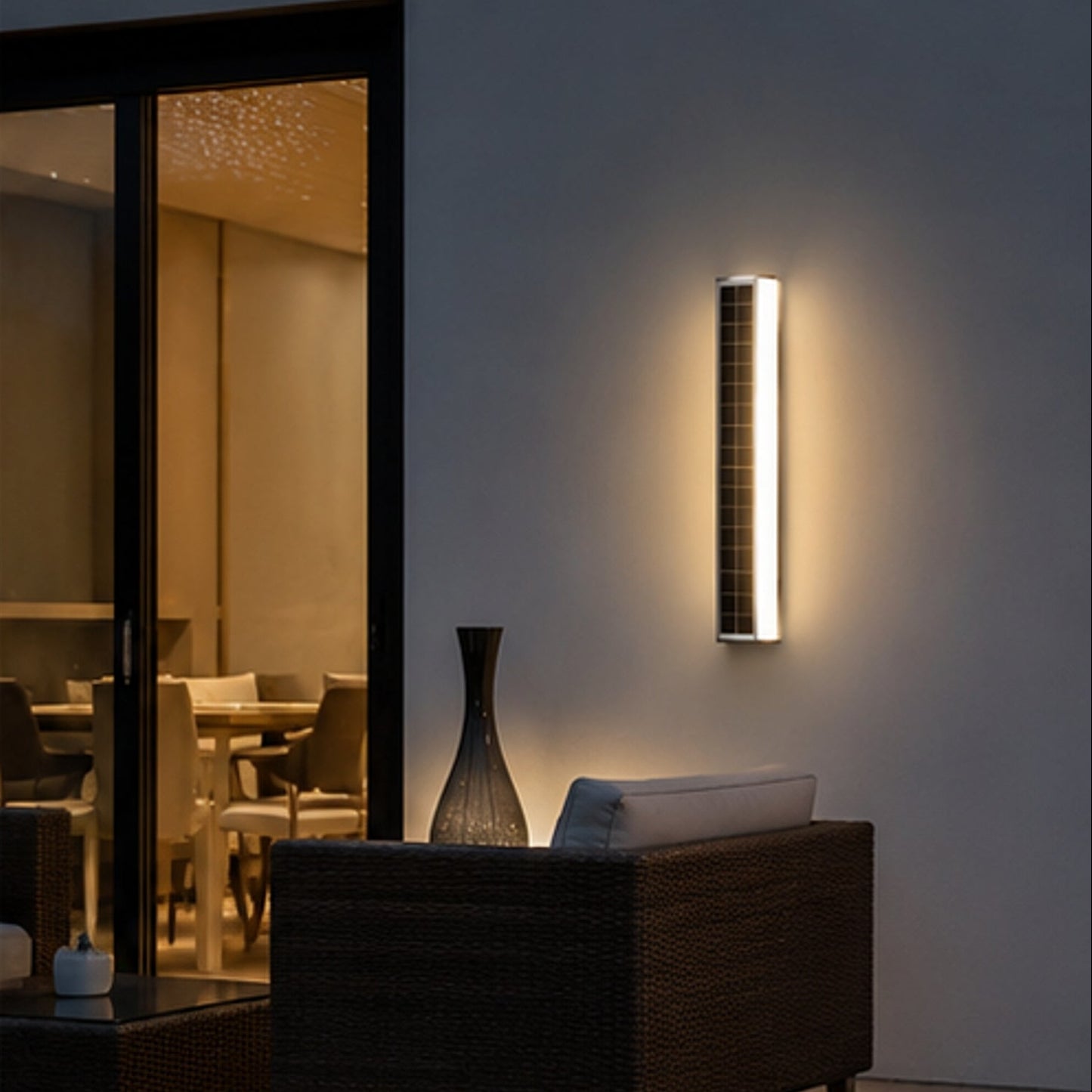Royelux Modern Outdoor Solar LED Wall Sconce Light for Exterior Garden & Patio Lighting