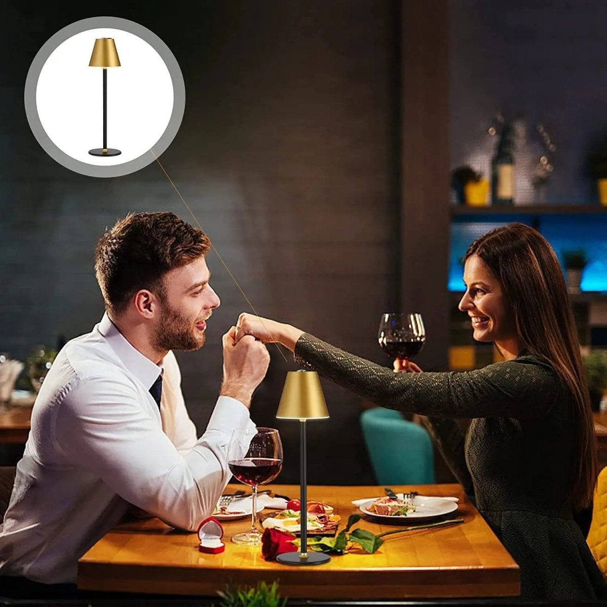 Rayvia Cordless Touch LED Bedside Lamp – Rechargeable & Dimmable Lighting - Black