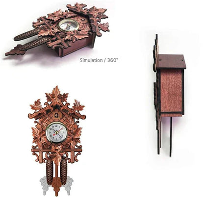 LuxRoyale Retro Cuckoo Wall Clock with Pendulum Design