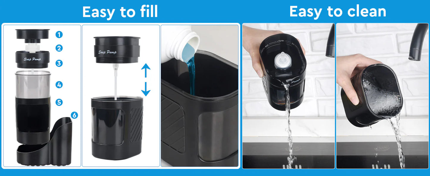 Luxora Kitchen Dish Soap Dispenser with Sponge Holder