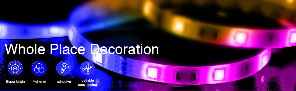 Luxora 32ft Led Strip Light with Remote and Custom Colors