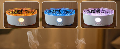Volcano Humidifier, 300ML Essential Oil Diffuser with Jellyfish Mist and 3 Color Lights, Remote Controlled