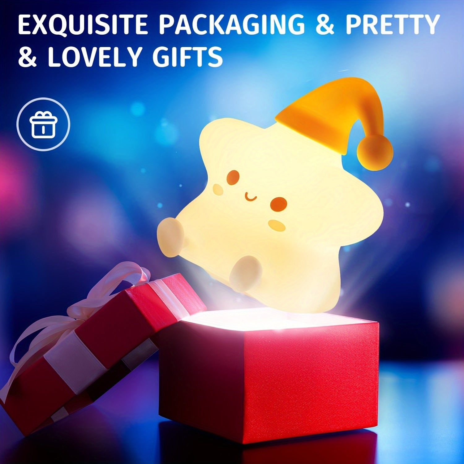 Adorable Night Light - Portable Silicone Star Lamp with 16 Color Changing Modes & Remote Control - Default Title
