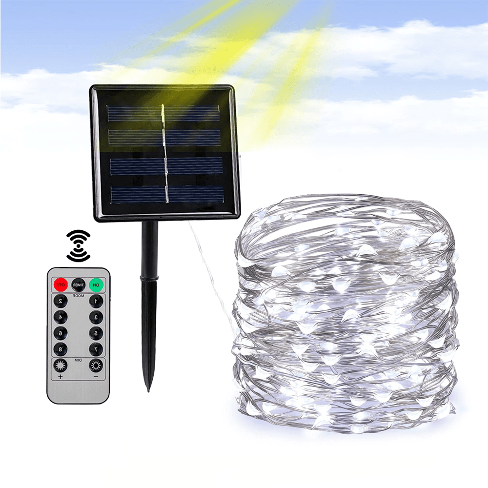 RoyaleGlow String Solar Lights Outdoor (Clear Cable) 50M/100M