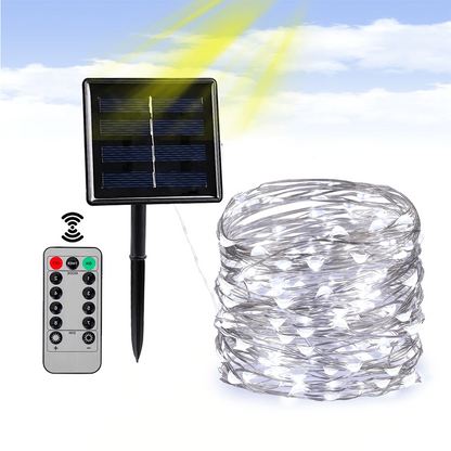 RoyaleGlow String Solar Lights Outdoor (Clear Cable) 50M/100M