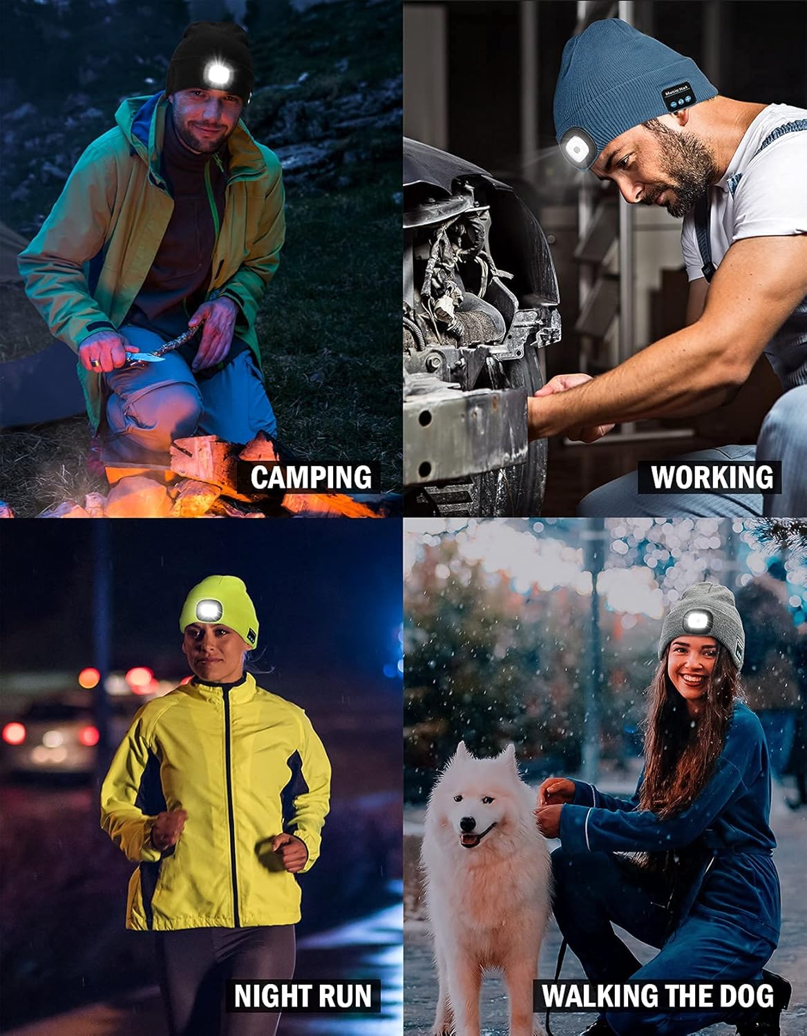 RoyaleGlow 3-in-1 Function Bluetooth Beanie for Outdoor Use