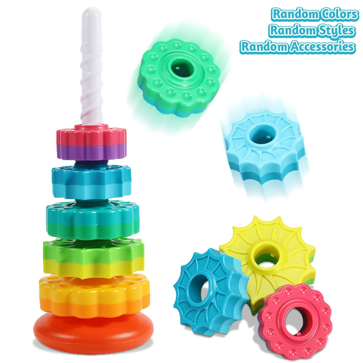 Royaleva Stacking Toys for Kids - Colorful Spinning Discs