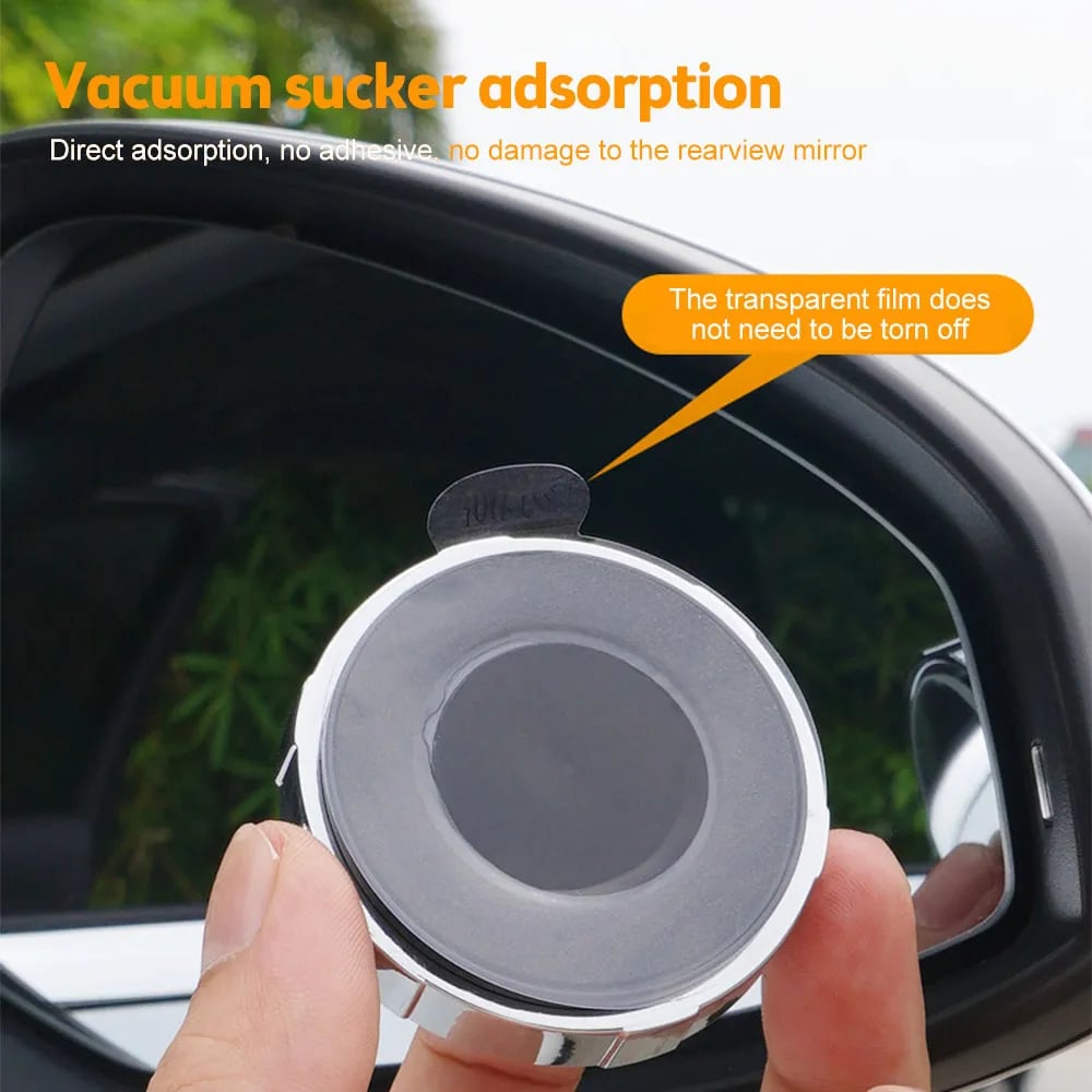 RoyaleGlow Car Convex Blind Spot Mirror 360° Adjustable View