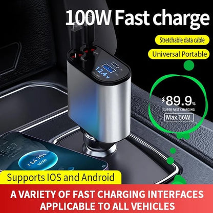 Royaleva Dual Port Charger Car Adapter with Type-C Cable