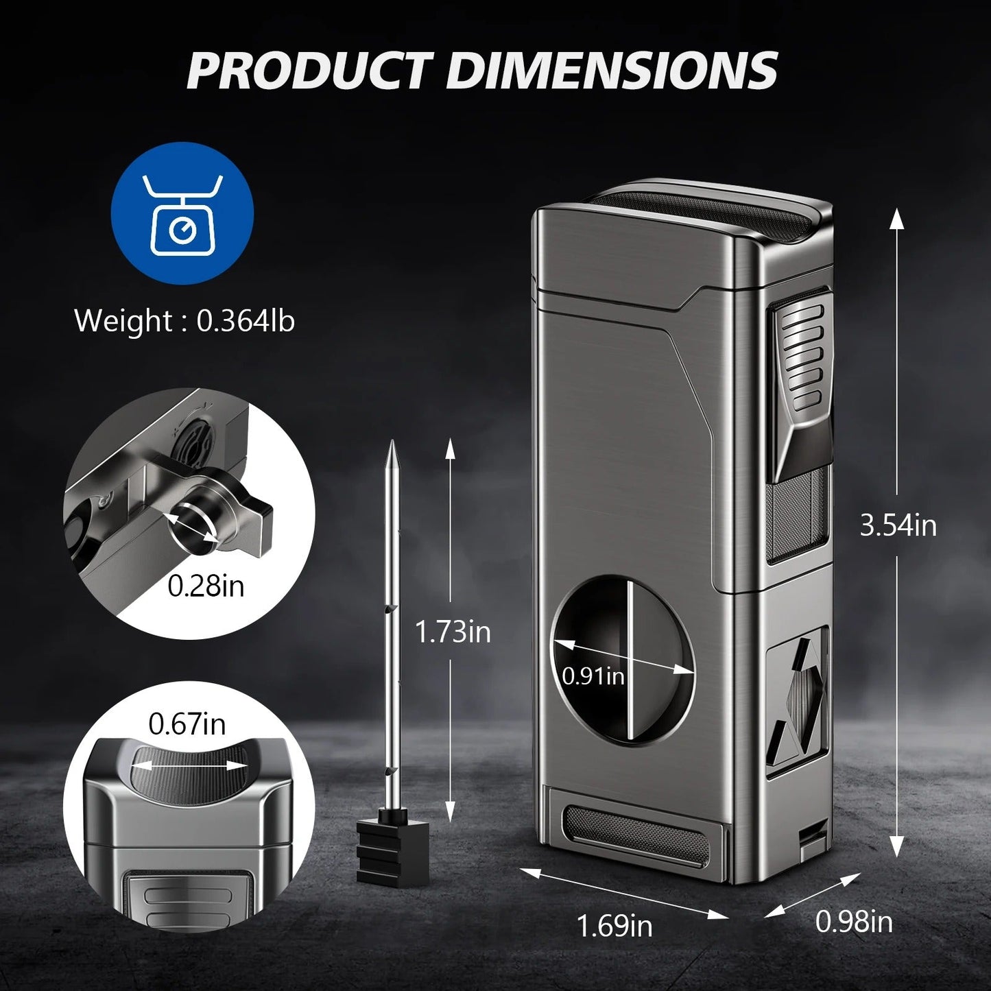 Royaleva Cigar Lighter And Cutter Combo Premium Set
