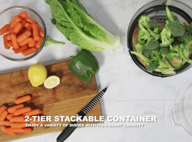 RoyaleGlow Electric Vegetable Steamer 13.7 Quart Capacity