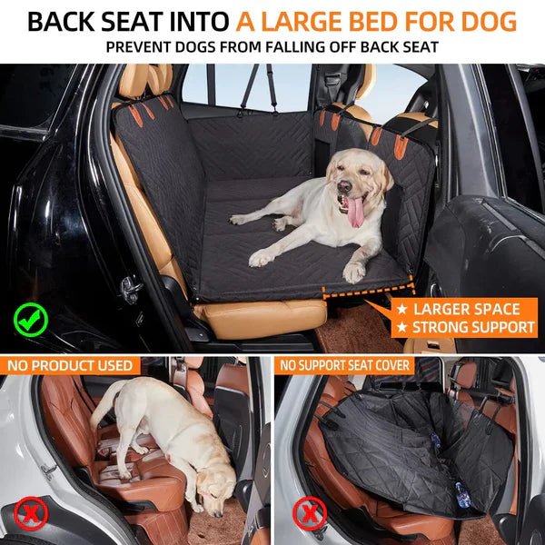 Luxora Hard Bottom Car Seat Cover for Dogs - Waterproof Safety