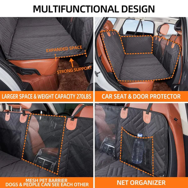 Luxora Hard Bottom Car Seat Cover for Dogs - Waterproof Safety