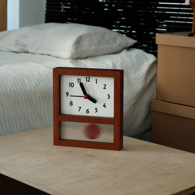 do-ma MCM Wooden Pendulum Table Wall Clock 6