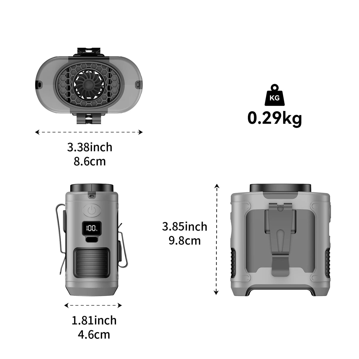 Royaleva 10000mAh Outdoor Portable Waist Fan for Cool Air