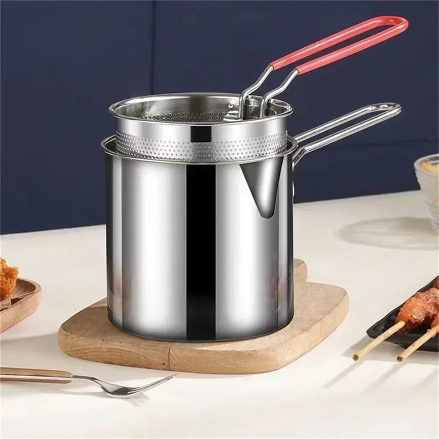 Royaleva 1200ML Deep Fryer Pot with Strainer for Home Use