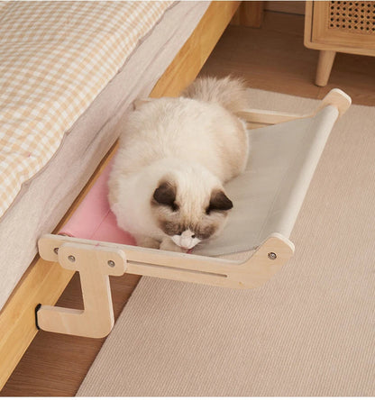 Royaleva Wooden Cat Hammock Bed - Stylish Elevated Lounger