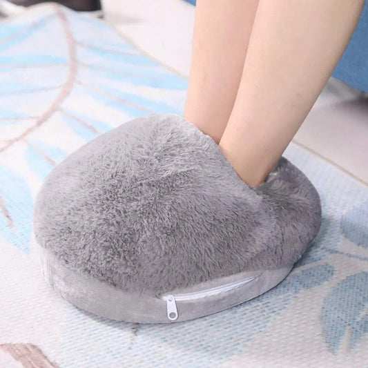 USB-powered electric foot warmer with soft velvet fabric, consistent 50-60℃ heat, and washable design. Portable and compact, perfect for home, office, and travel to keep feet warm and cozy in winter.