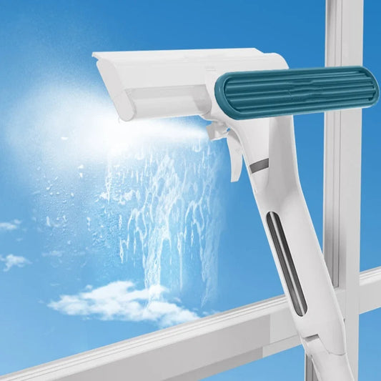 Window Cleaner Spray Mop – Streak-Free, Retractable Handle, Built-In Sprayer, Multi-Layer Cleaning Pad & Silicone Scraper 
