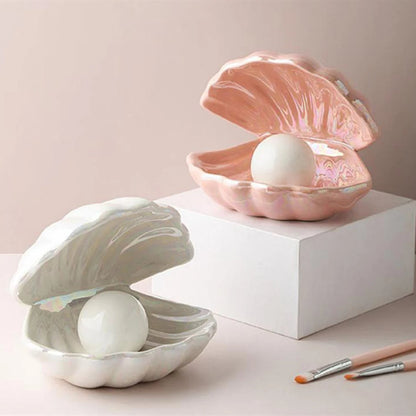 RoyaleGlow Ceramic Shell LED Night Light for Cozy Spaces