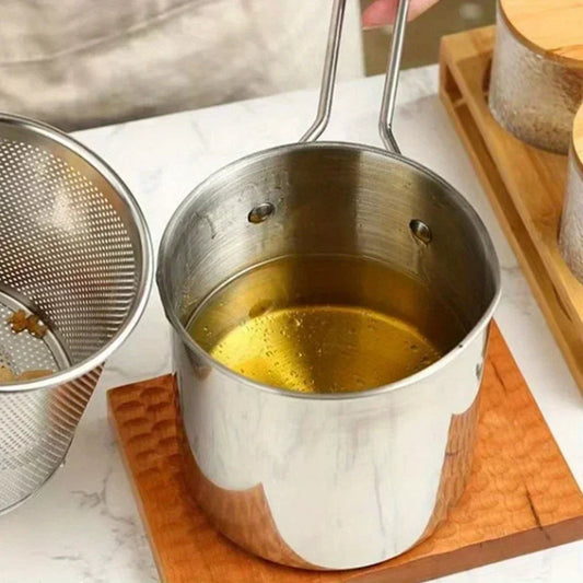 Royaleva 1200ML Deep Fryer Pot with Strainer for Home Use
