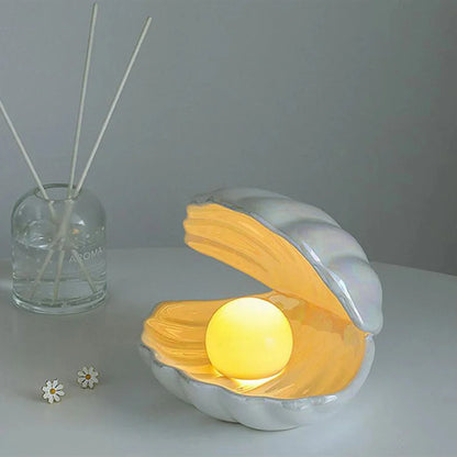 RoyaleGlow Ceramic Shell LED Night Light for Cozy Spaces