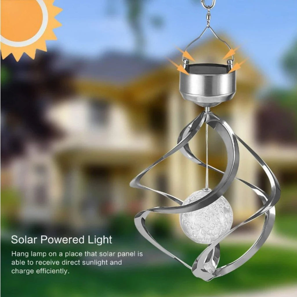 Luxora Solar Wind Chime Spinner LED Lamp for Outdoors