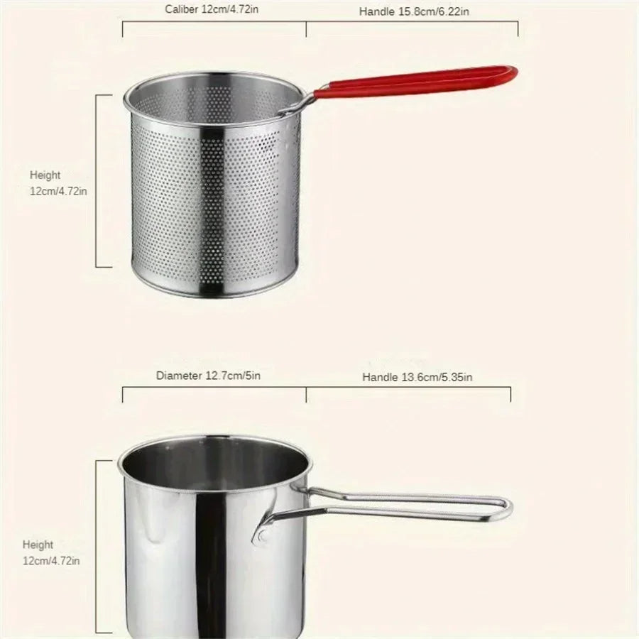 Royaleva 1200ML Deep Fryer Pot with Strainer for Home Use