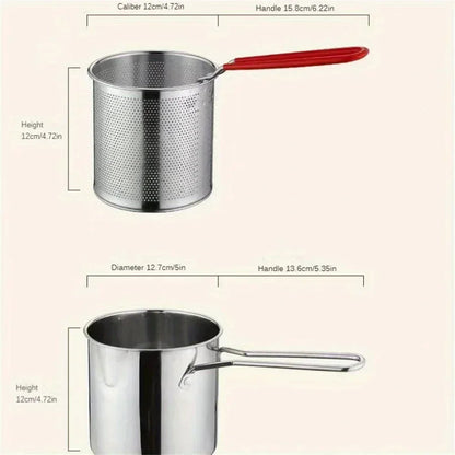 Royaleva 1200ML Deep Fryer Pot with Strainer for Home Use