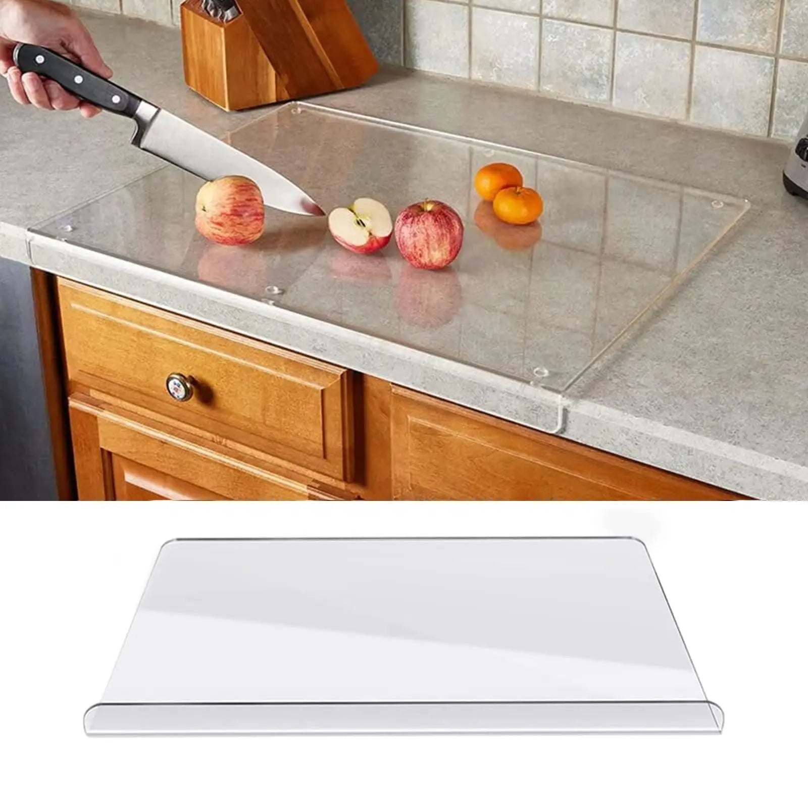 Royaleva Clear Acrylic Cutting Board with Counter Lip