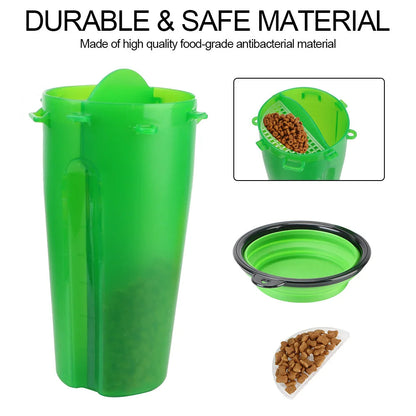 Royaleva 2in1 Collapsible Pet Water Bottle and Feeder
