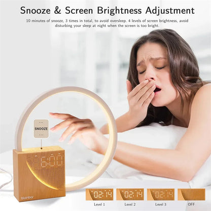Luxora Touch Bedside Table Lamp with Natural Sounds and Alarm Clock